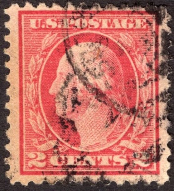 1917, US 2c, Washington, Used, Well-Cetered, Sc 499