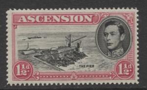 ASCENSION- Scott 42A - The Pier -1949 - MNH - Single 1.1/2d Stamp