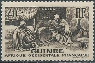 French Guinea 138 (mh) 40c Hausa basket workers, black brn (1940)