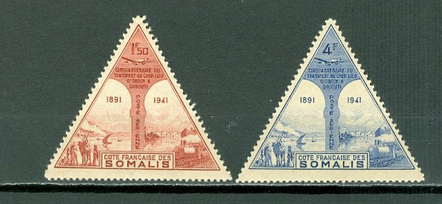 SOMALI COAST VICHY #C7A-7B...SET...MNH...$2,50