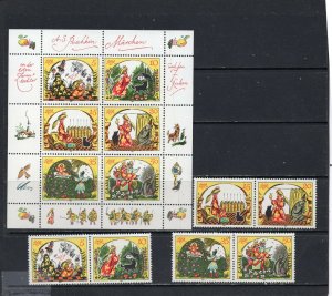 GERMANY/DDR 1984 FAIRY TALES SET OF 6 STAMPS & SHEET OF 6 STAMPS MNH