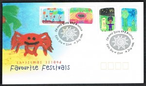 Christmas Is. Festivals Children's Paintings 4v FDC 1999 SG#469-472