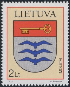 Lithuania 2007 MNH Sc 835 2 l Moletai Coat of Arms