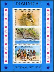 Dominica 385a S/S, MNH. National Day.Basket weaving,Staircase of the Snake, 1973