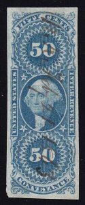 US Scott R54a 50c Blue Conveyance Revenue Used Lot AUR0165 