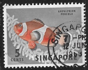Singapore #55 5c Marine Life - Malayan Fish - Anemone Fish