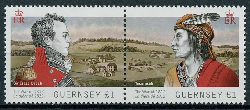 Guernsey 2012 MNH Military Stamps War of 1812 Historical Events Brock 2v Set