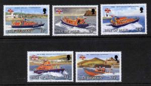 Isle of Man 463-7 MNH Manx Lifeboats, Flag, Lighthouse, Ships