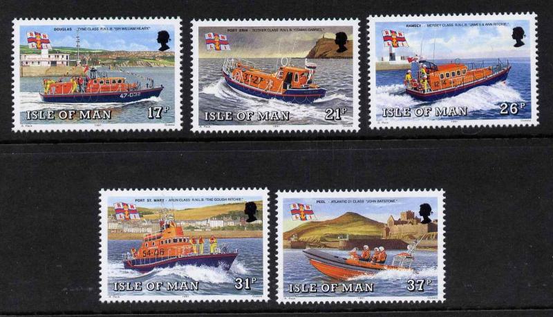 Isle of Man 463-7 MNH Manx Lifeboats, Flag, Lighthouse, Ships