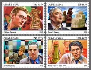 Guinea-Bissau - 2020 Famous Chess Players - 4 Stamp Set - GB200109c