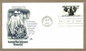 50th Anniversary Korean War Veterans Memorial Artcraft Cover 7/27/2003