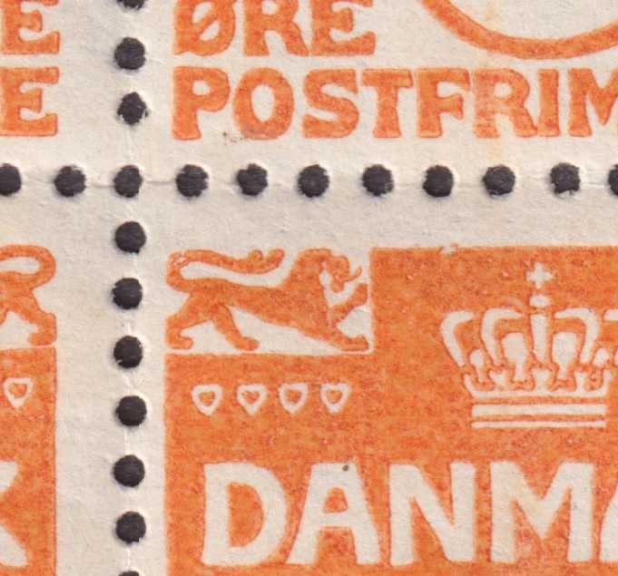 DENMARK - SCOTT 57  MINT NEVER HINGED OG ** BLOCK OF 9 WITH LION HEAD VARIETY