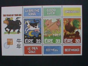 IRELAND- YEAR OF THE LOVELY OX, CARTOON ANIMALS MNH S/S-SHEET VERY FINE