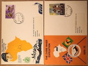 Collection of 10 different cacheted covers - 1974-1975 Zaire River Expedition