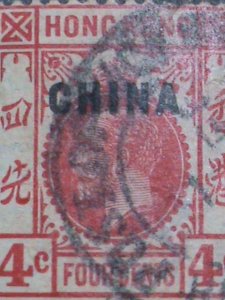 CHINA STAMPS: 1922-27 SC#19  BRITISH OFFICE IN CHINA- USED STAMP-MOST DEMAND.