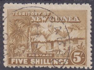 NEW GUINEA 1925 HUT 5/- USED 