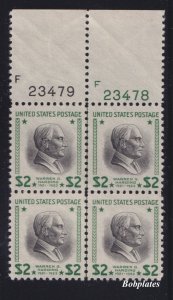 BOBPLATES #833 Harding Top Plate Block F23479 F23478 F-VF MNH DCV=$150