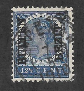 NETHERLANDS INDIES Scott #71 Used 12 1/2c QueenWilhelmina O/P stamp2019 CV $2.40