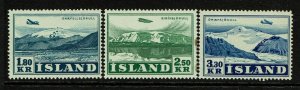 Iceland SC# C27-C29, Mint Hinged, Hinge Remnant, C28 two visible side perf thins