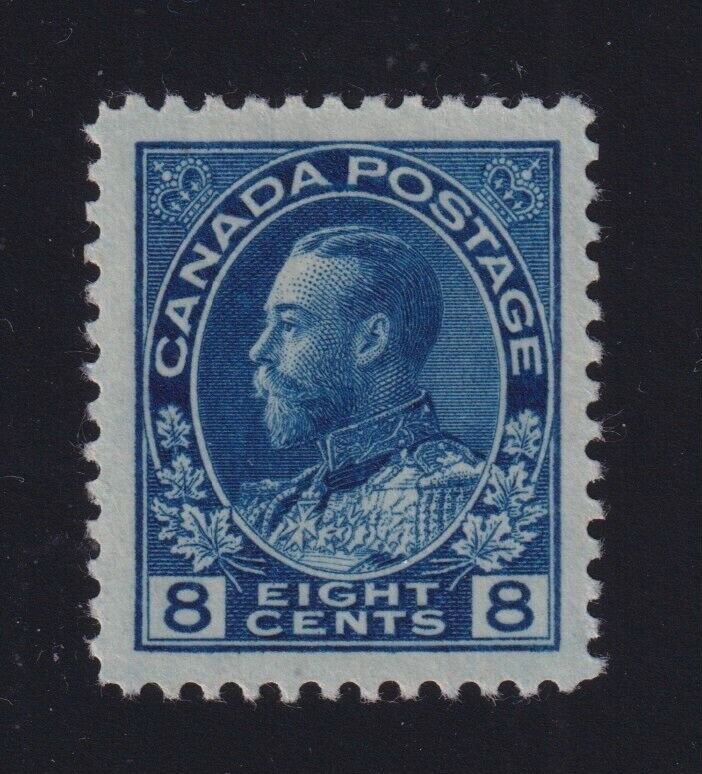 Canada Sc #115 (1925) 8c blue Admiral Dry Printing Mint VF H