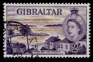 GIBRALTAR QEII SG155a, 2s orange & violet, FINE USED. Cat £10.