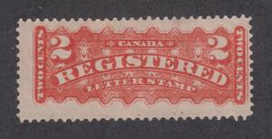 Canada Sc F1b MLH. 1875 2c rose carmine Registry Stamp, perf 12 F-VF