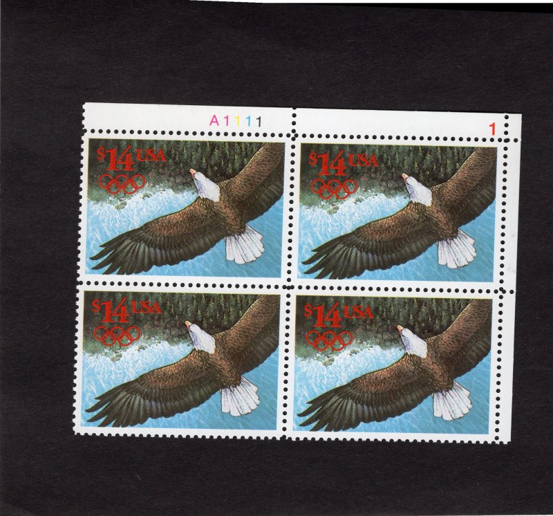 2542 Eagle w/Olympic Rings, MNH UR-PB/4