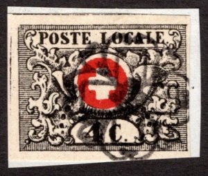 1849, Switzerland 4c, Used Forgery, Sc 2L5