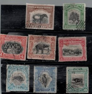 North Borneo various animals and scenic 136-49 mint/used value 26.32