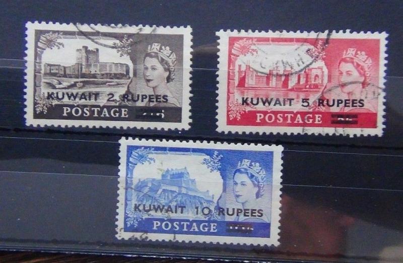 Kuwait 1955 - 57 2/6 5s 10s Fine Used SG107 - SG109