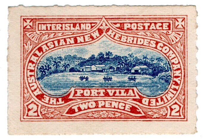 (I.B) New Hebrides Postal : Interisland Postage 2d