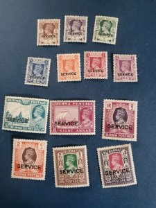 Stamps Burma Scott #028-42 hinged