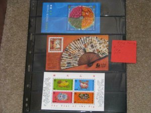 HONG KONG YEAR OF THE PIG, DEFINITIVE STAMP# 9 & CORALS, SHEETLETS, MNH