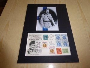 Mannerheim USA FDC Cover and mounted photograph mount size A4