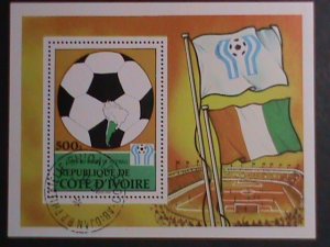 ​IVORY COAST 1981-PROMOTION-WORLD CUP SOCCER-CTO FANCY CANCEL S/S VF ESTV. $5