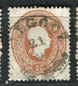 AUSTRIA; 1860-1 classic F. Joseph issue fine used Shade of 10k. value, Postmark
