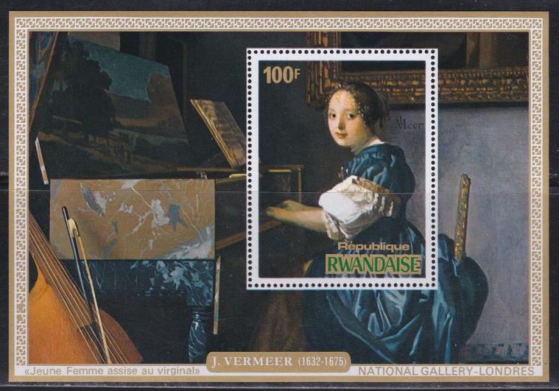 Rwanda # 681-684, Vermeer Paintings, Souvenir Sheets, NH, 1/3 Cat.