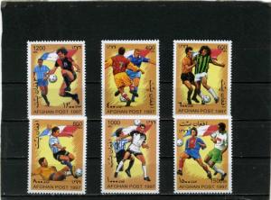 AFGHANISTAN 1997 SOCCER WORLD CUP FRANCE SET OF 6 STAMPS MNH 