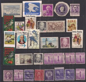 USA Section of 32 used stamps some repeats ( E1130 )