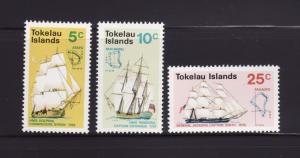 Tokelau 22-24 Set MNH Sailing Ships, Maps (E)