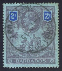 Barbados 1912 KGV 2s blue & purple/blue very fine used. SG 179. Sc 125.