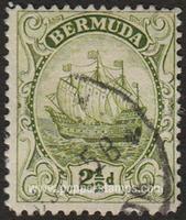 Bermuda SG#81 Used - 1910 21/2d.  - Boats and Ships, Badges