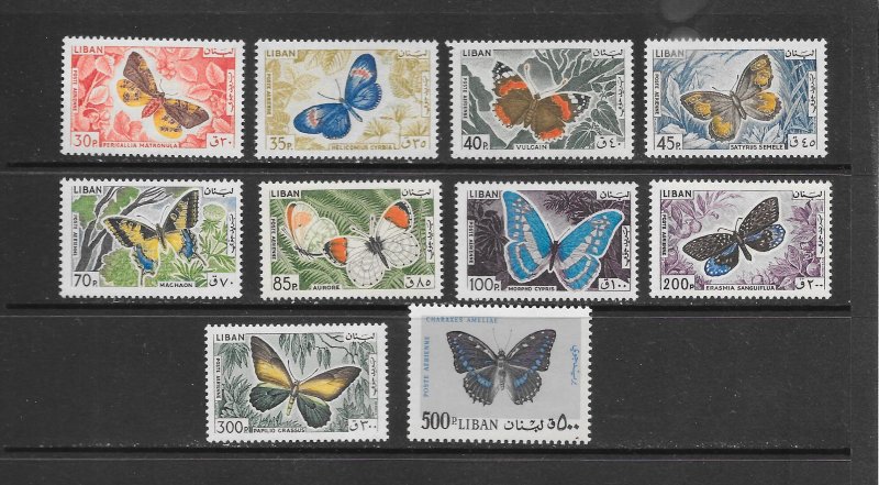 LEBANON - CLEARANCE #C427-36 BUTTERFLIES MNH