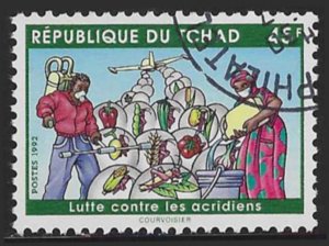 Chad #603B (1992), used single, cat. $15.00