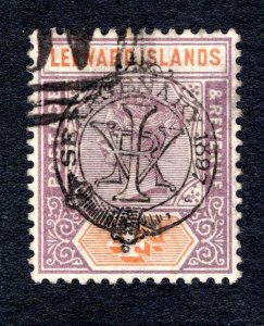 Leeward Islands SC #12   VF, Used, Jubilee Issue, CV $80.00  ..... 3450016