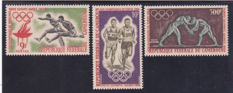 Cameroun 403-04 & C49 MNH 1964 Tokyo Olympics Games Set w/Airmail Very Fine
