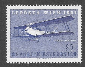 Austria Scott 660 MNHOG - 1961 Airmail Philatelic Exhibition - SCV $1.10