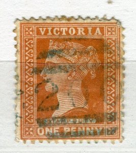AUSTRALIA; VICTORIA 1890s early QV issue fine used 1d. Numeral POSTMARK 200