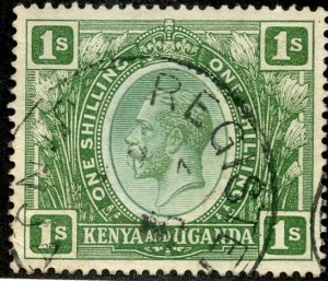 Kenya Uganda Tanganikya, Scott #29, Used, with Registered Mail cancel