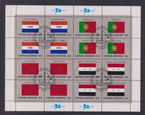 United Nations flags  #558-561 cancelled  1989  sheet  flags  25c  South Africa>